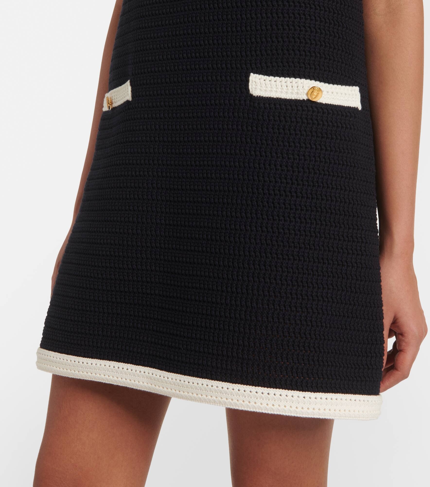 Knitted cotton-blend minidress - 5