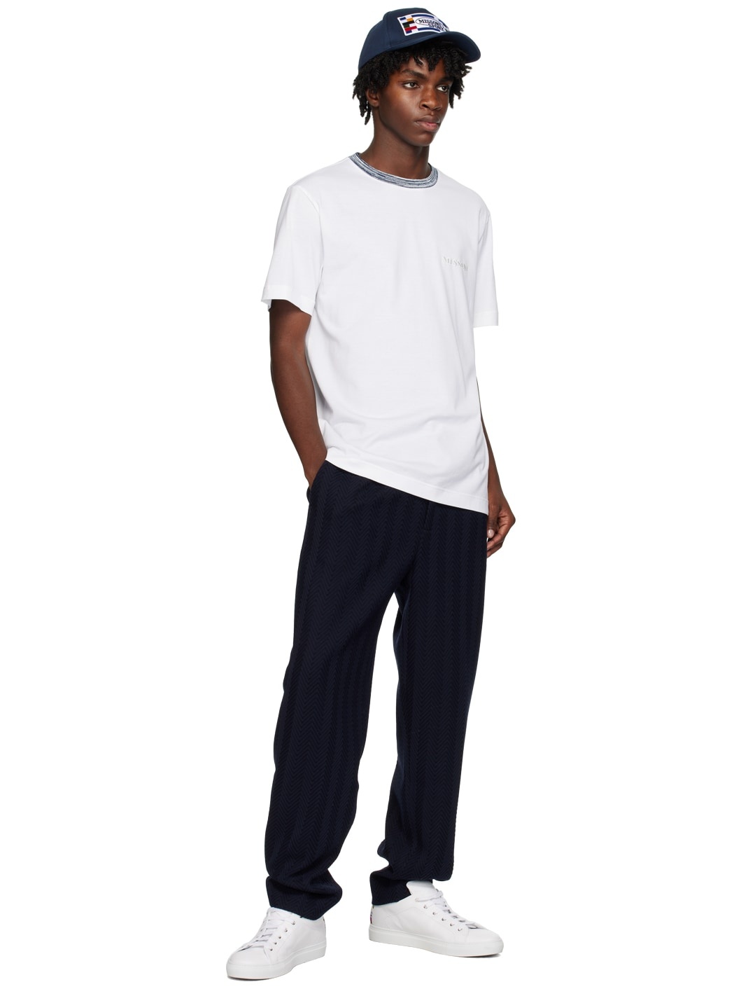 Navy Tapered Trousers - 4
