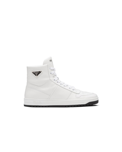 Prada Downtown perforated leather high-top sneakers outlook