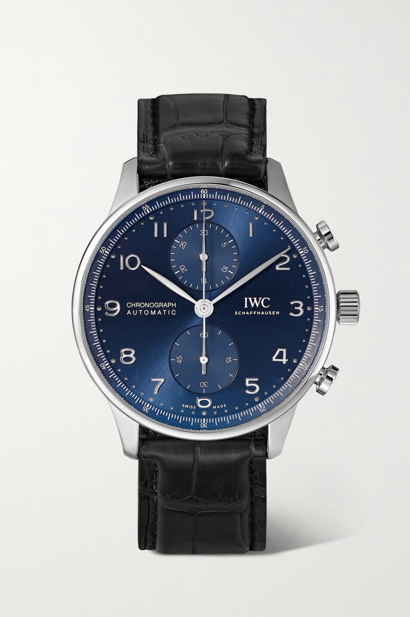 Portugieser Automatic Chronograph 41mm stainless steel and alligator watch - 1