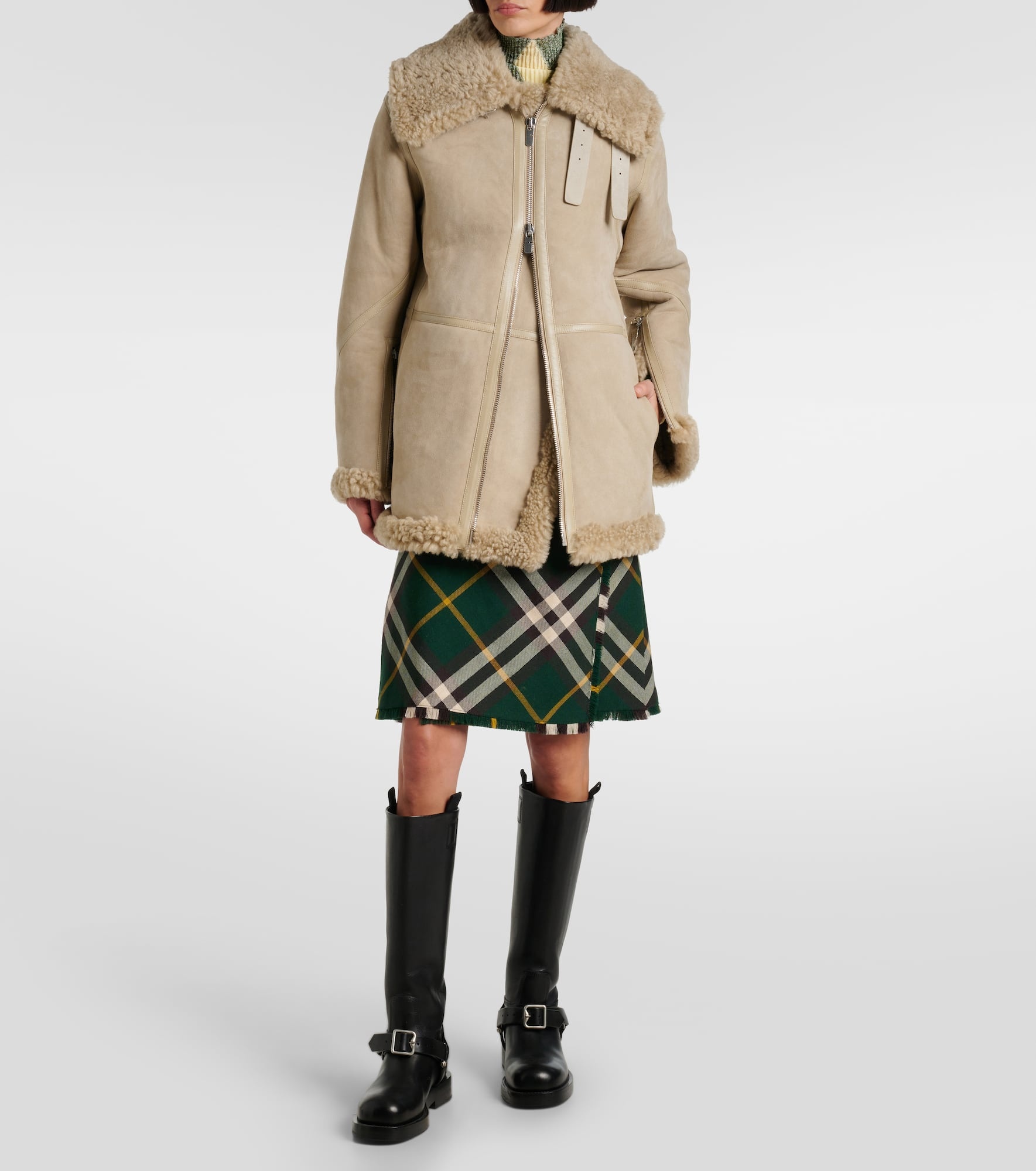Shearling-lined leather jacket - 2