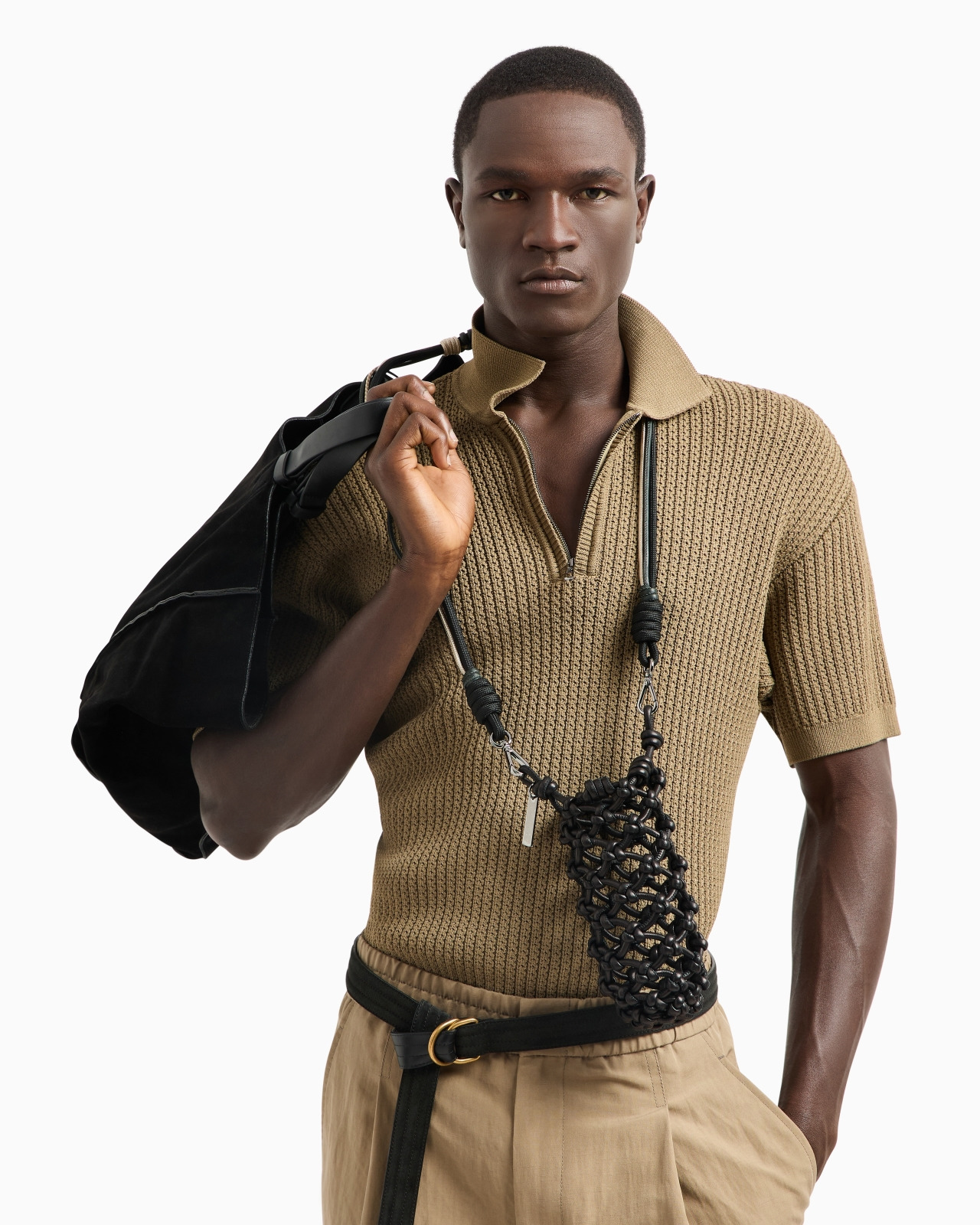 SHORT-SLEEVED POLO SHIRT IN A RIBBED VISCOSE BLEND - 5