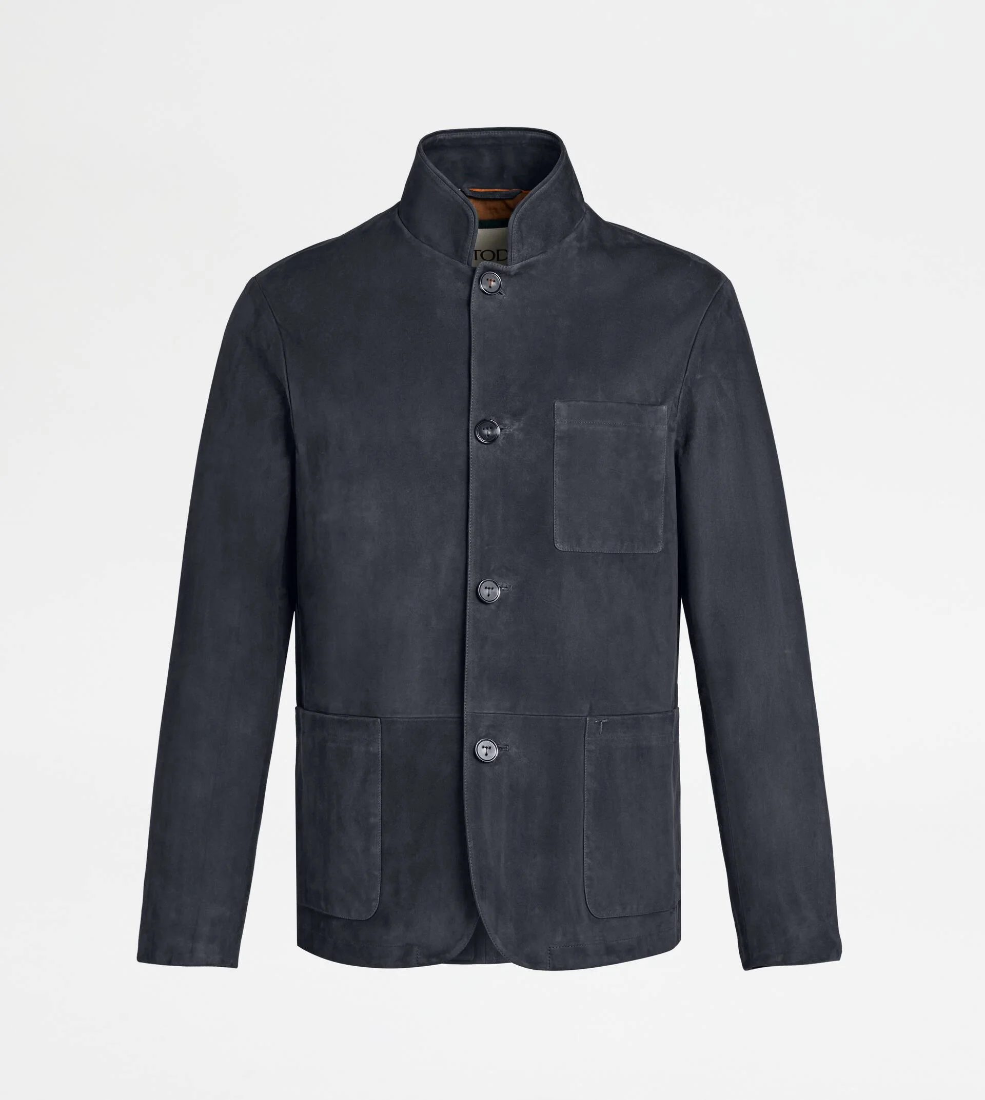 CASTELLO JACKET IN PASHMY SUEDE - BLUE - 1