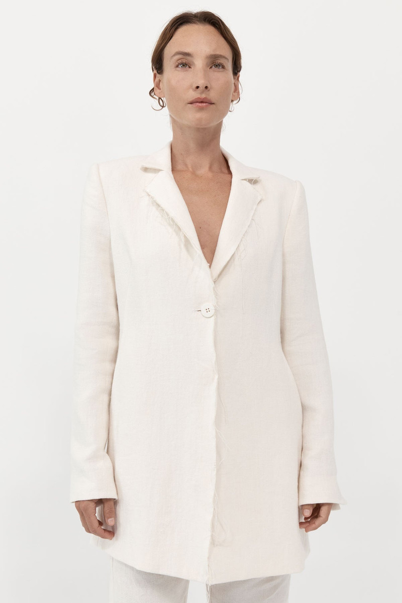 ST. AGNI Raw Edge Blazer - Ivory outlook