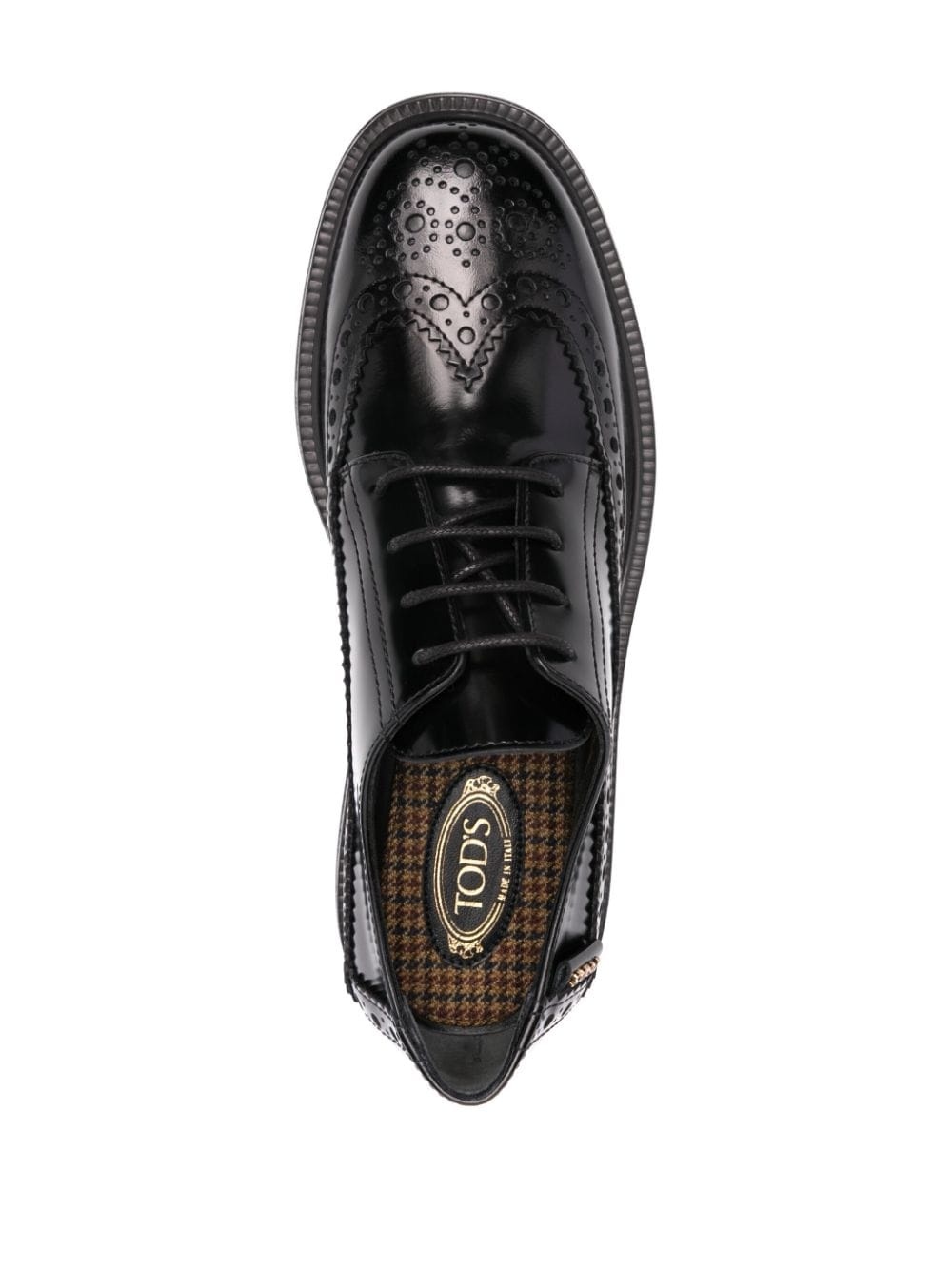 logo-tag leather brogues - 4