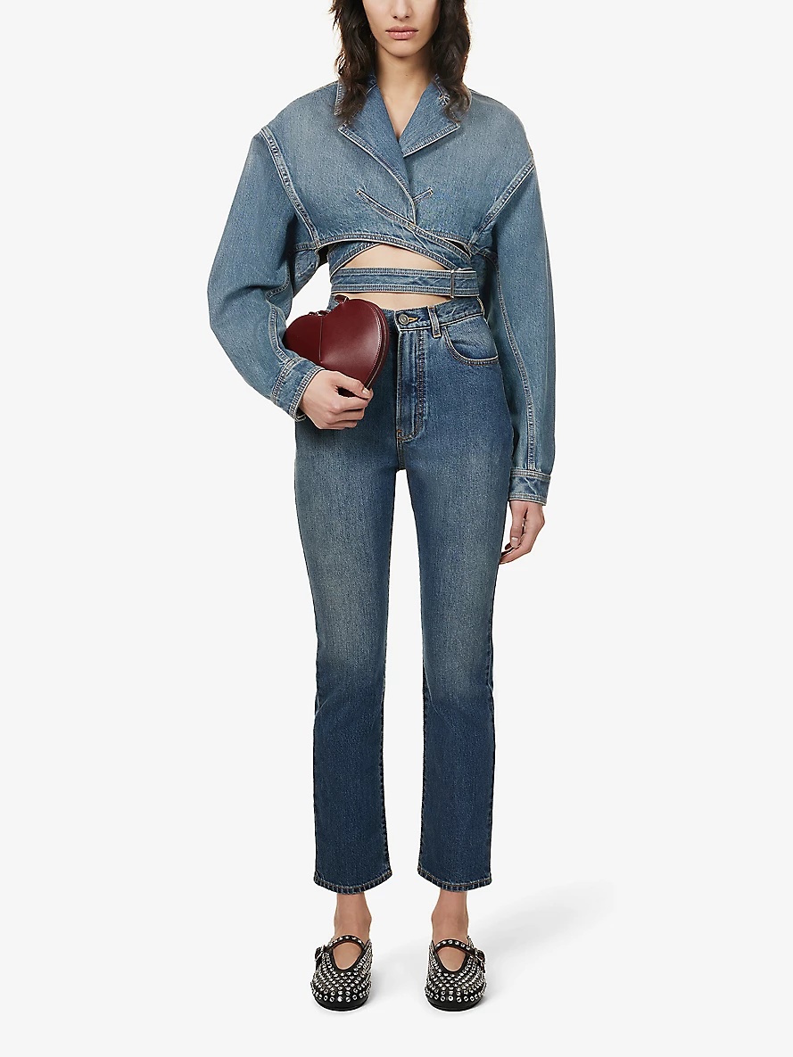 Alaïa DENIM CROSS-OVER JACKET