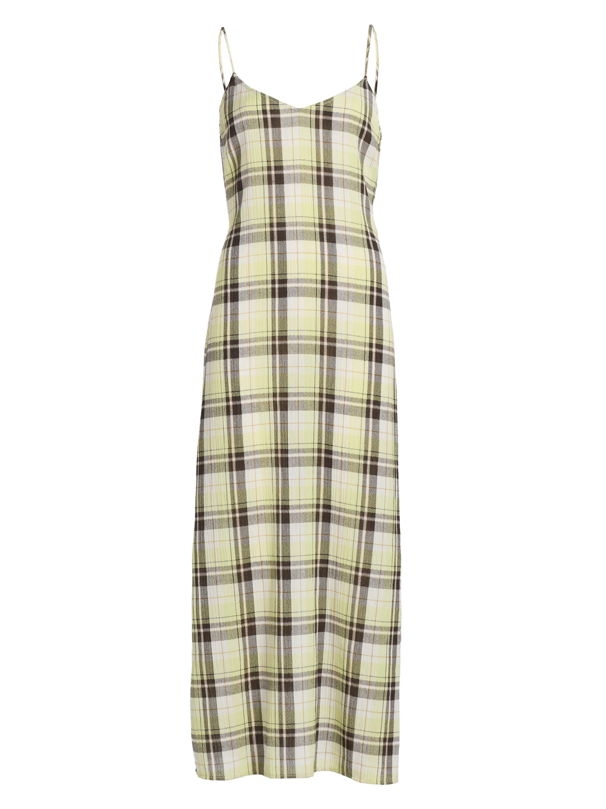 Women's Evelyn Plaid Gauze Maxi Dress - Straw Multi - 1