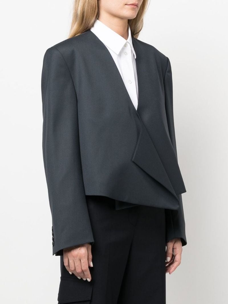 asymmetric cropped blazer - 3