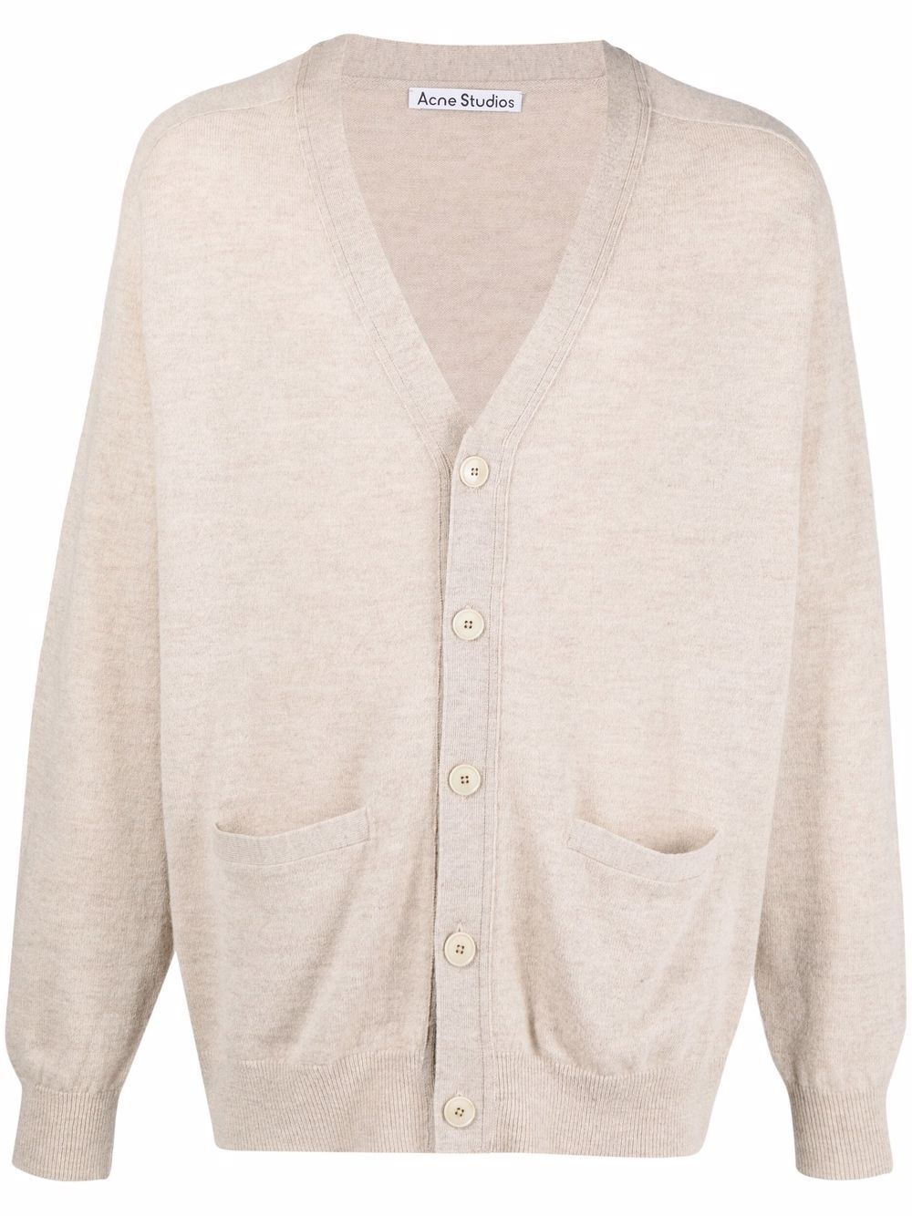 V-neck wool cardigan - 1