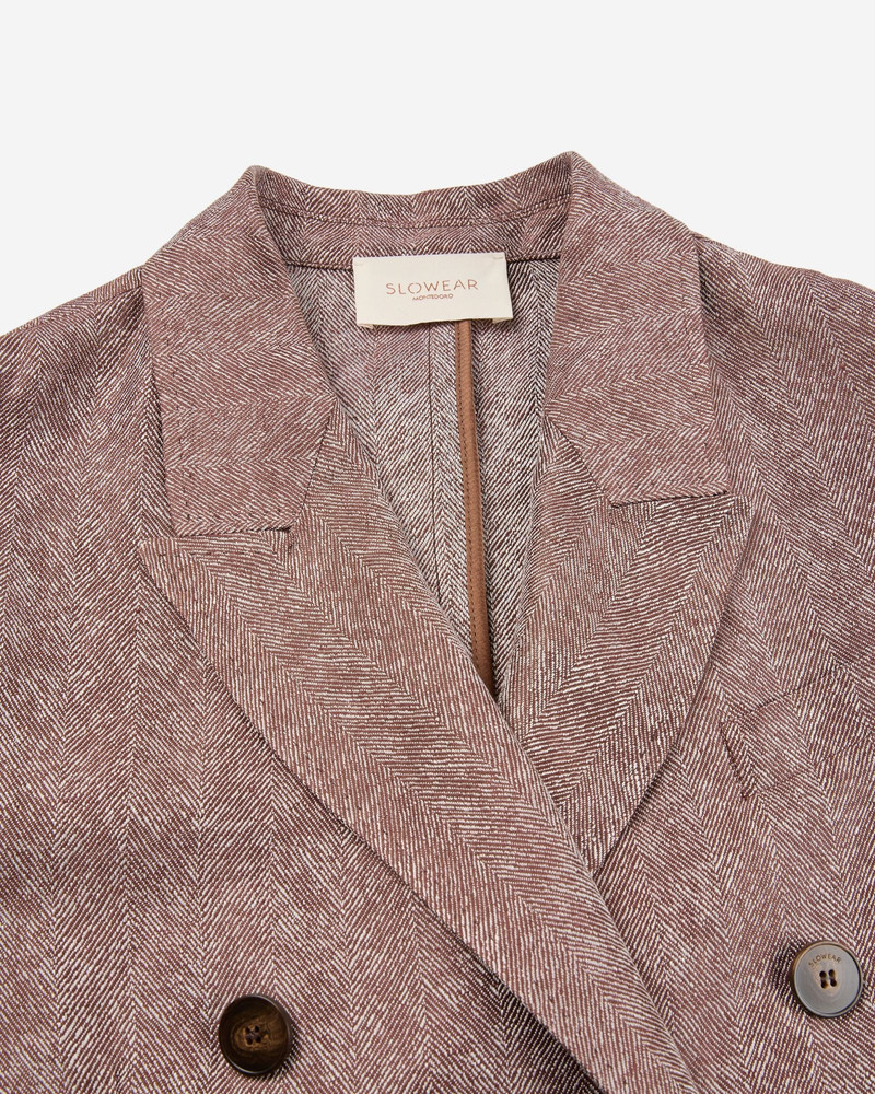 SLOWEAR Double-breasted jacket in linen and viscose herringbone outlook