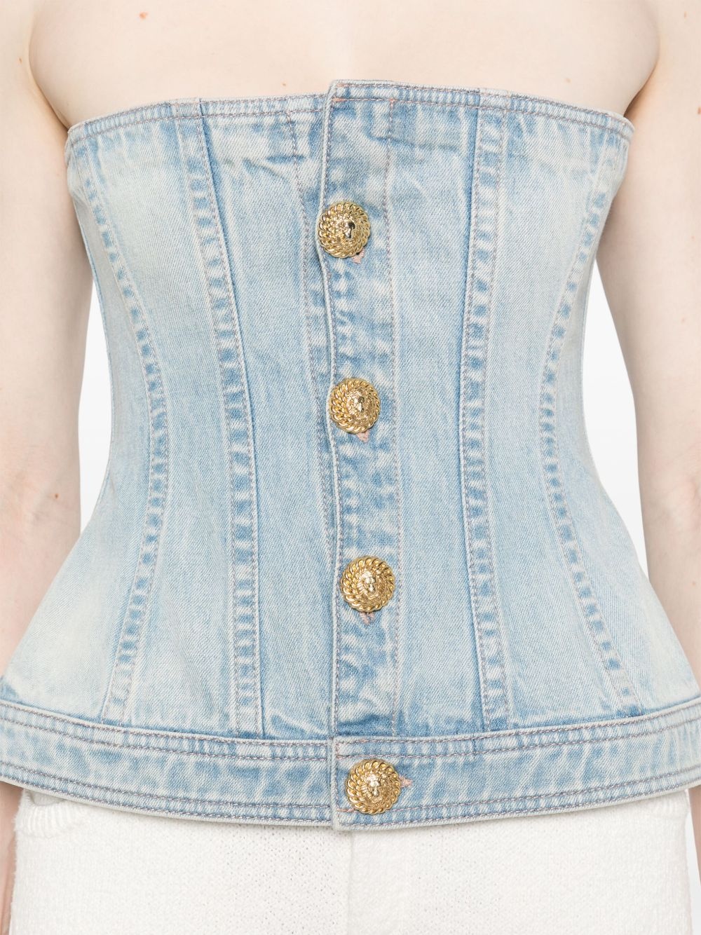 denim corset top - 5