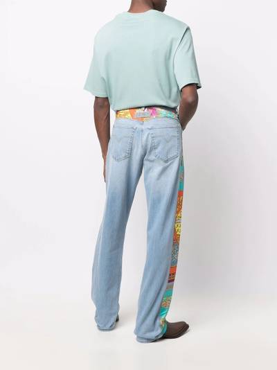 VERSACE Royal Rebellion-print straight-leg jeans outlook