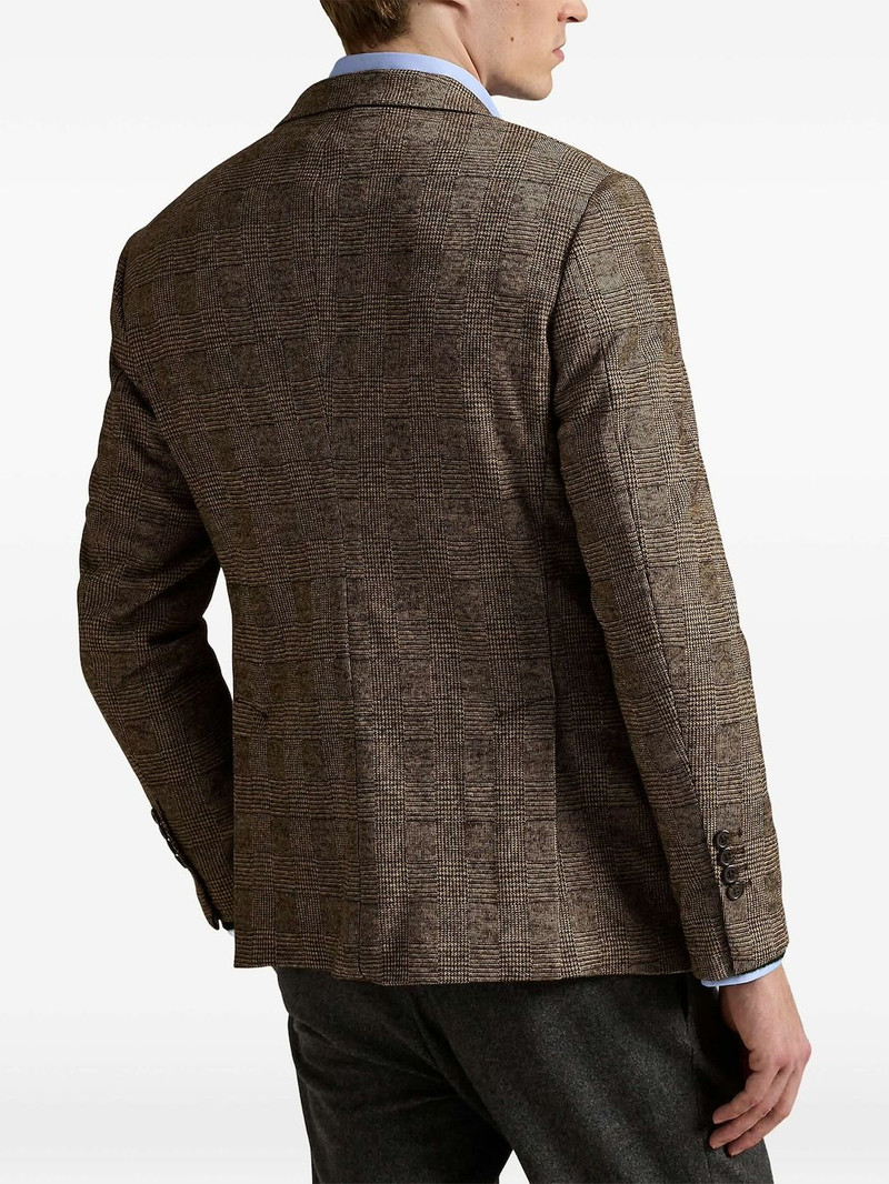 checke-pattern single-breasted blazer 4
