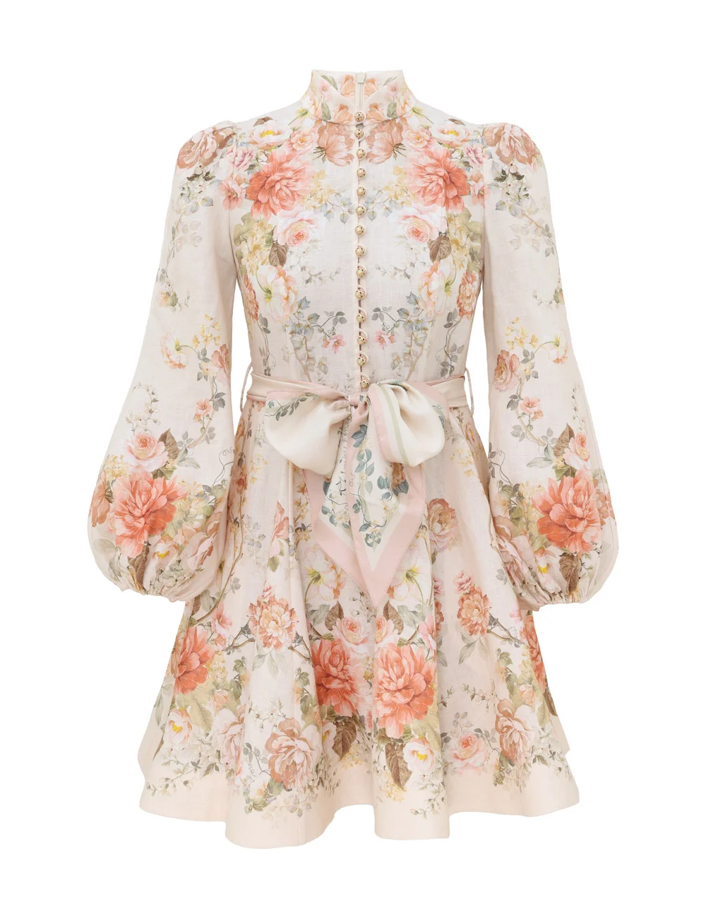 CLASH BUTTON MINI DRESS - 1