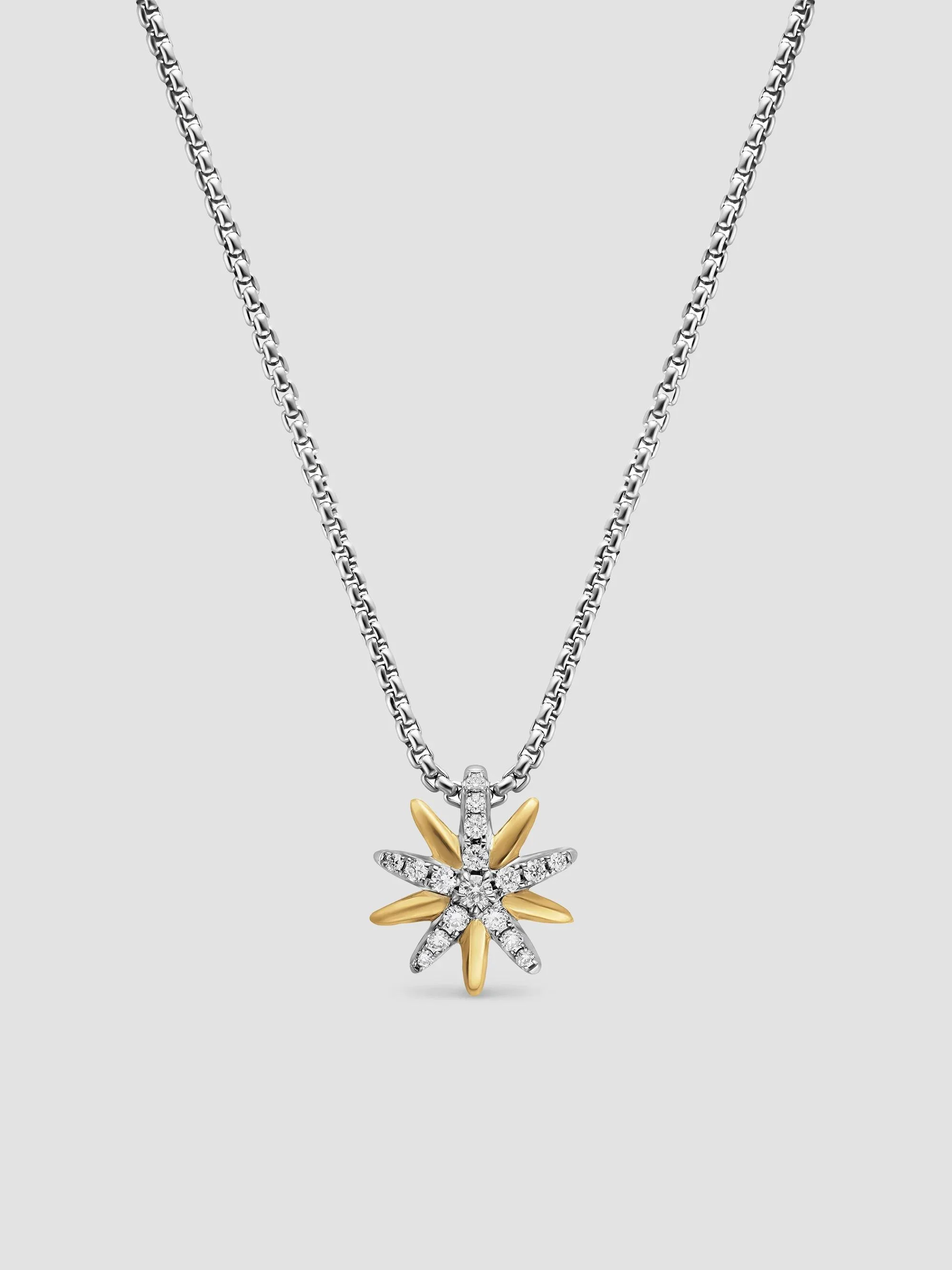 Women's Starburst Station Necklace in Sterling Silver - Silver Multi - 1