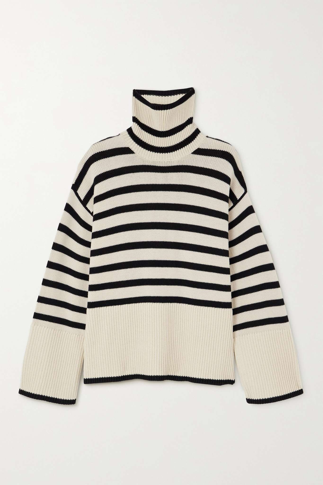 Striped wool-blend turtleneck sweater - 1