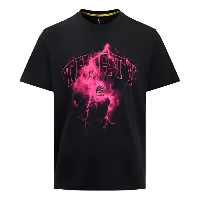 Armour Curry Tour Graphic T-shirt Asia는 '블랙 핑크' 6001848-001를 칭합니다 - 1