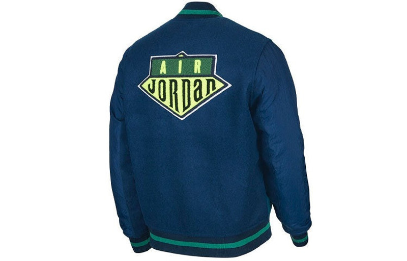 Jordan Air Jordan MENS DNA Casual Baseball Jacket Blue CK9351-432 outlook