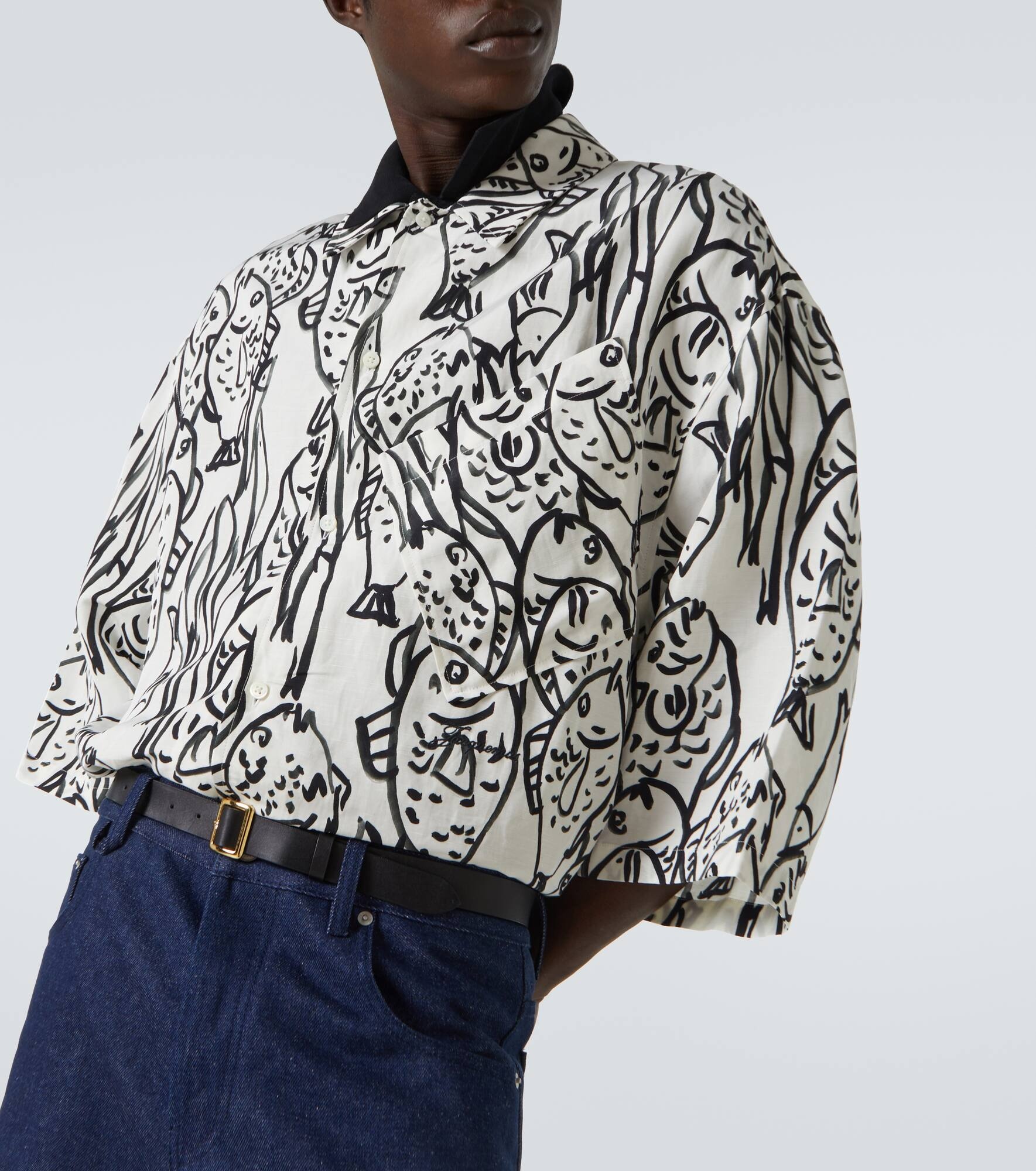 Aloe printed poplin shirt - 5