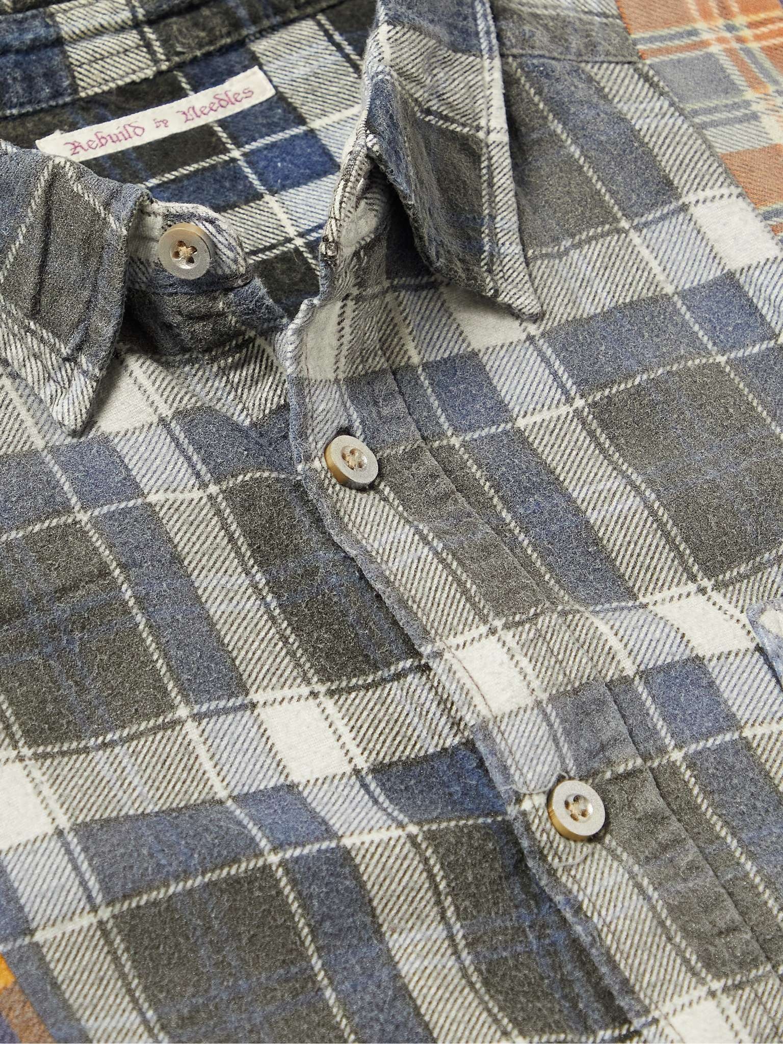 7 Cuts Panelled Checked Cotton-Flannel Shirt - 5