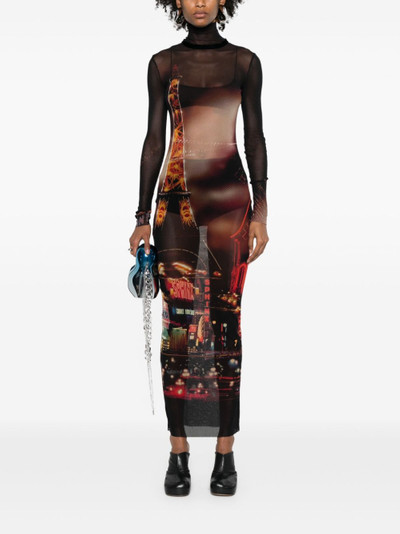 Jean Paul Gaultier Pigalle-print tulle maxi dress outlook