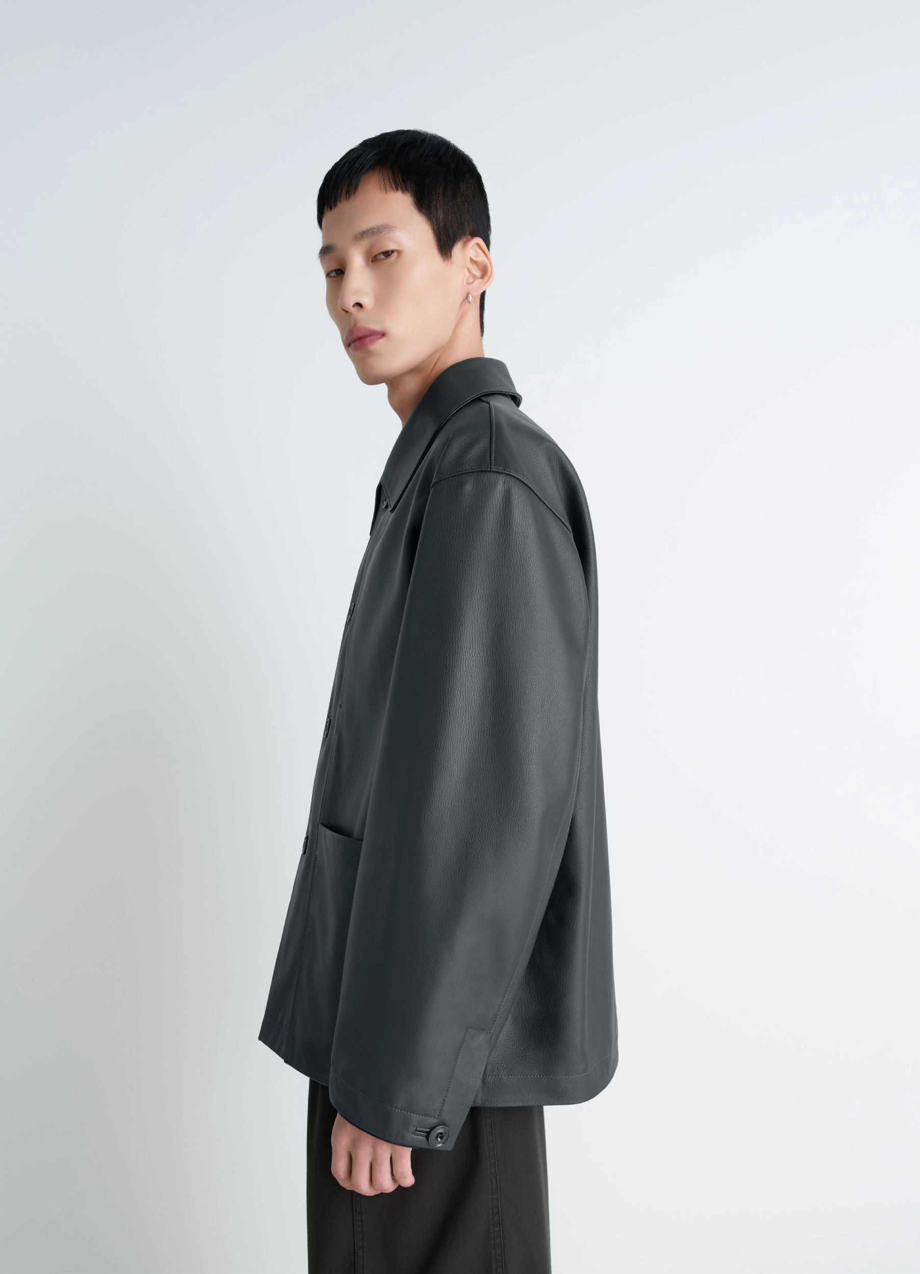 LEATHER WORKWEAR JACKET - 4
