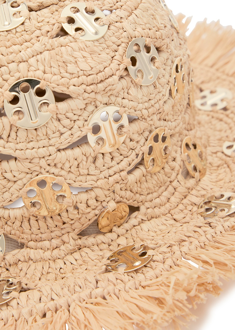 Rabanne Disc-embellished Raffia hat - 4