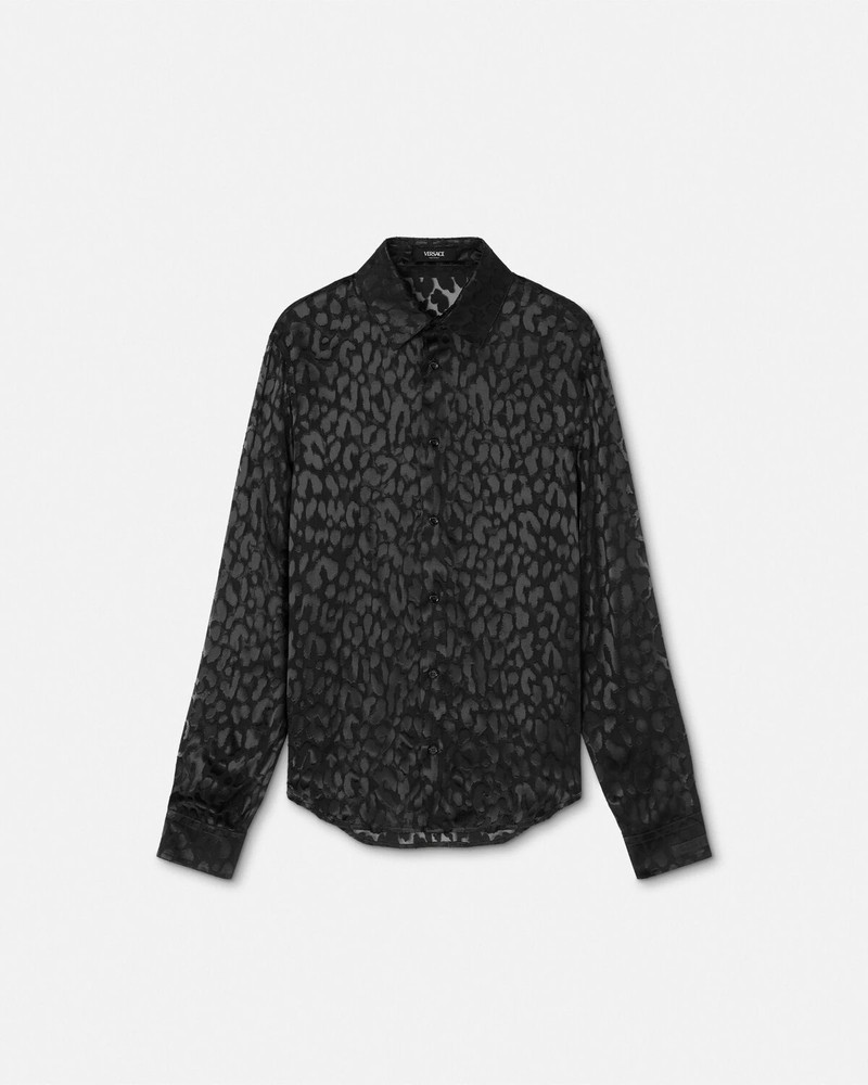 Leopard Devoré Silk-Blend Shirt 1