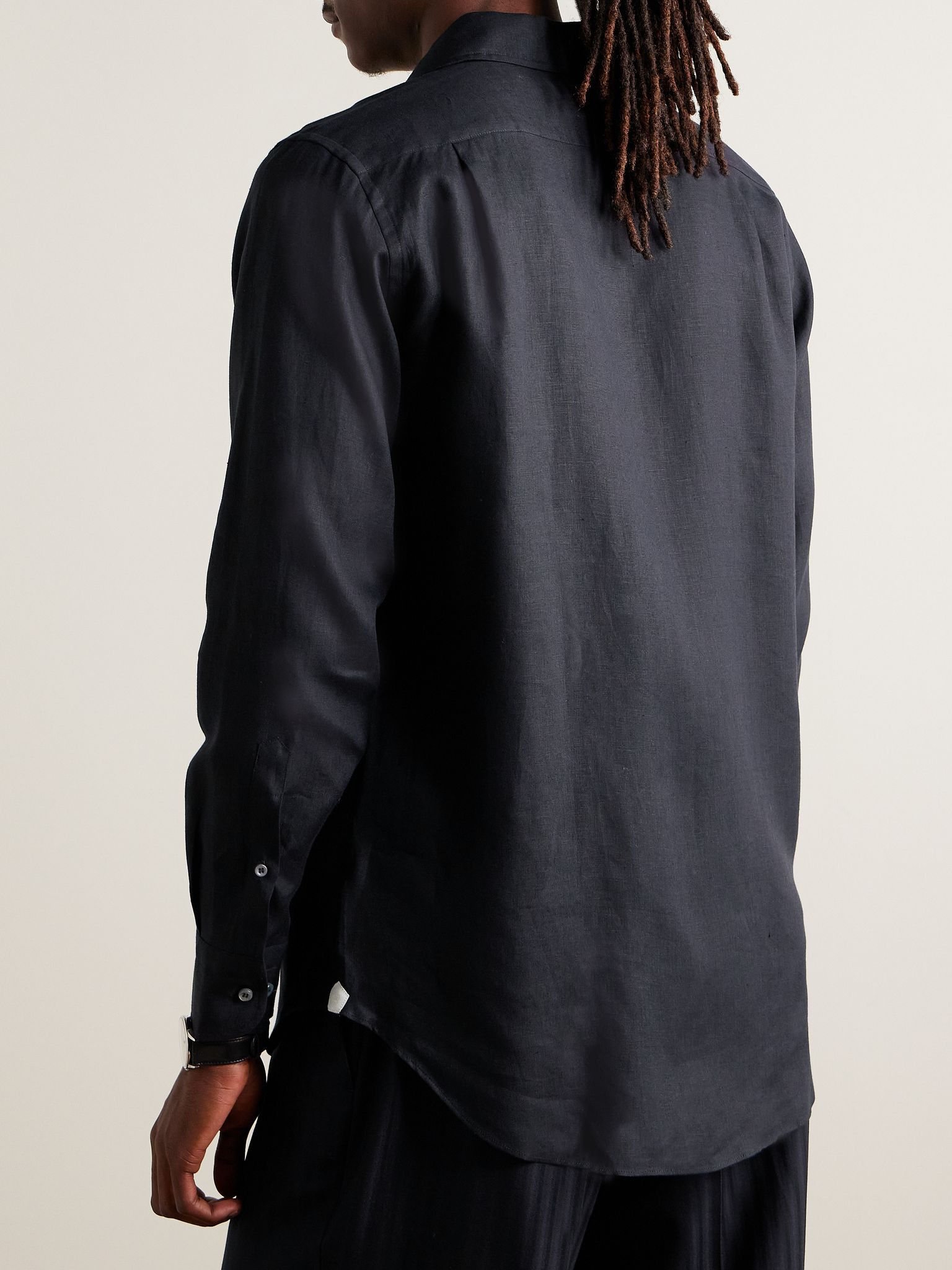 André Arizona Linen Shirt Navy - 3