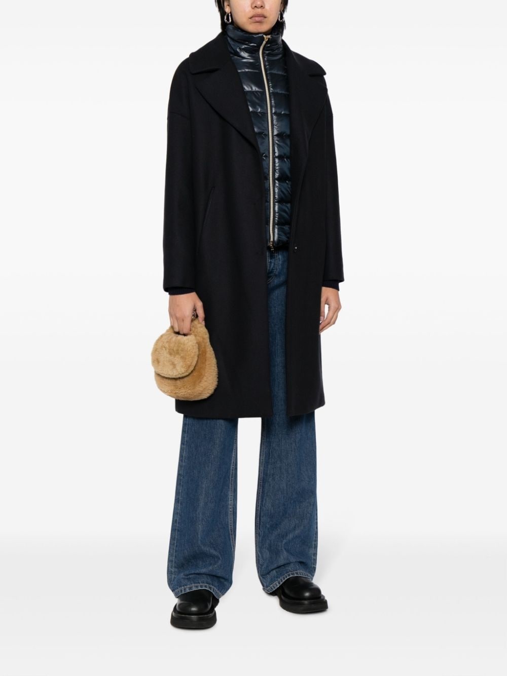 panelled mid-length coat - 2