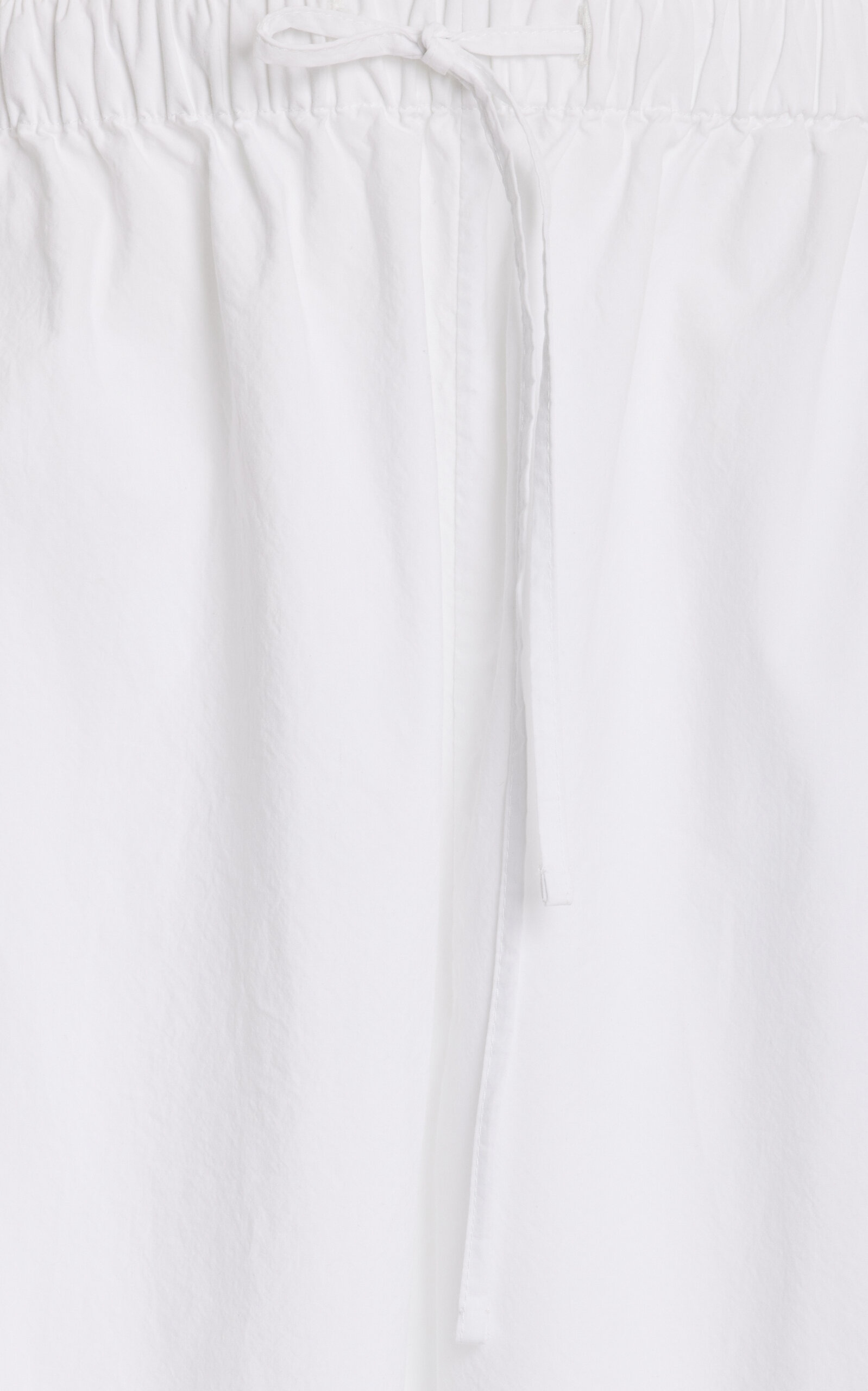 The Row Hubert Drawstring Cotton Poplin Wide-Leg Pants white