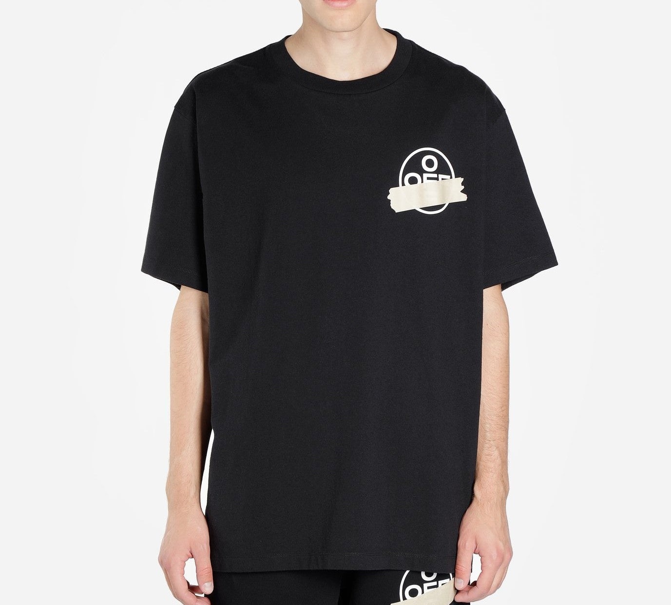 Off-White Tape Arrows Short Sleeve Over T-Shirt 'Black' OMAA038R201850021048 - 3
