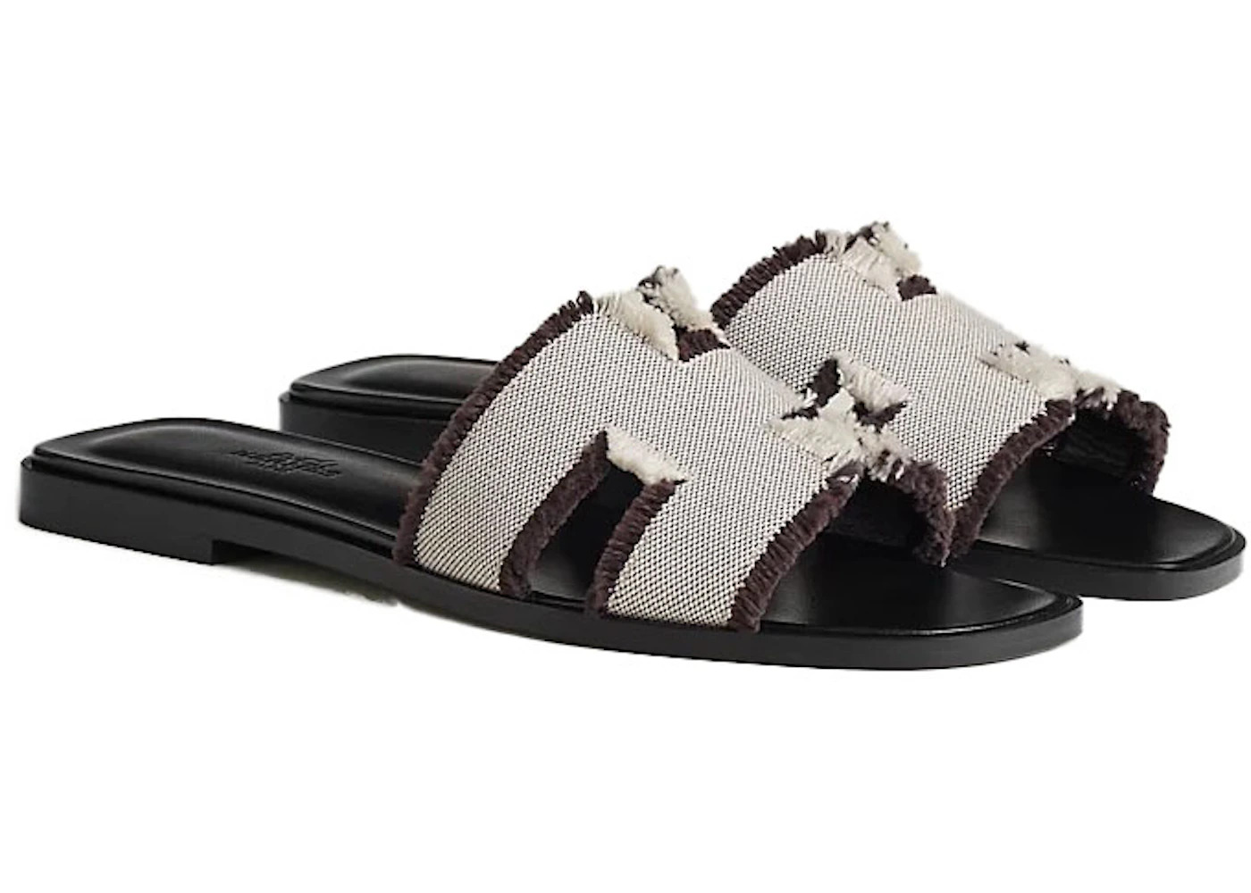 Hermes Oran Sandal Prunoir Canvas - 2