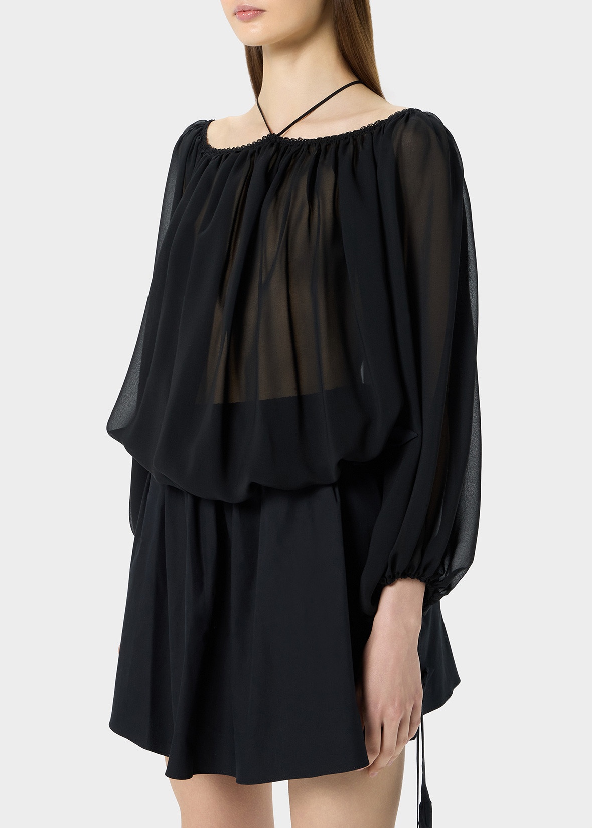 OFF-THE-SHOULDER GEORGETTE BLOUSE - 5