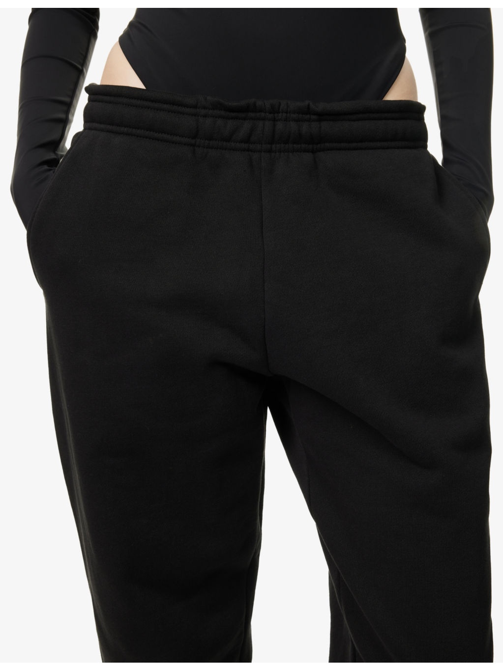 Two-Slip-Pockets Drawstring Straight-Leg Mid-Rise Cotton-Jersey Jogging Bottoms - 5