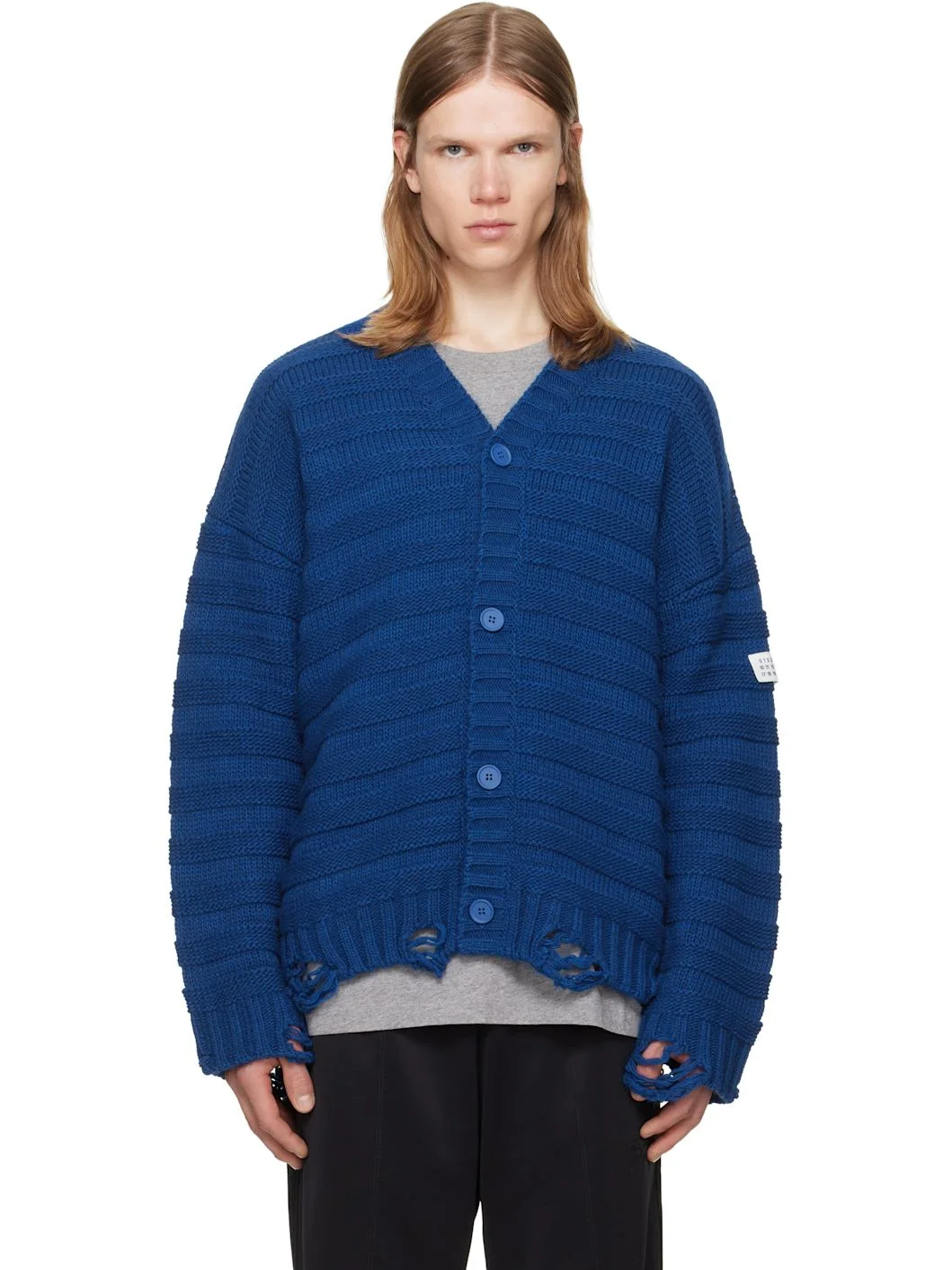Blue Wool Cardigan - 1