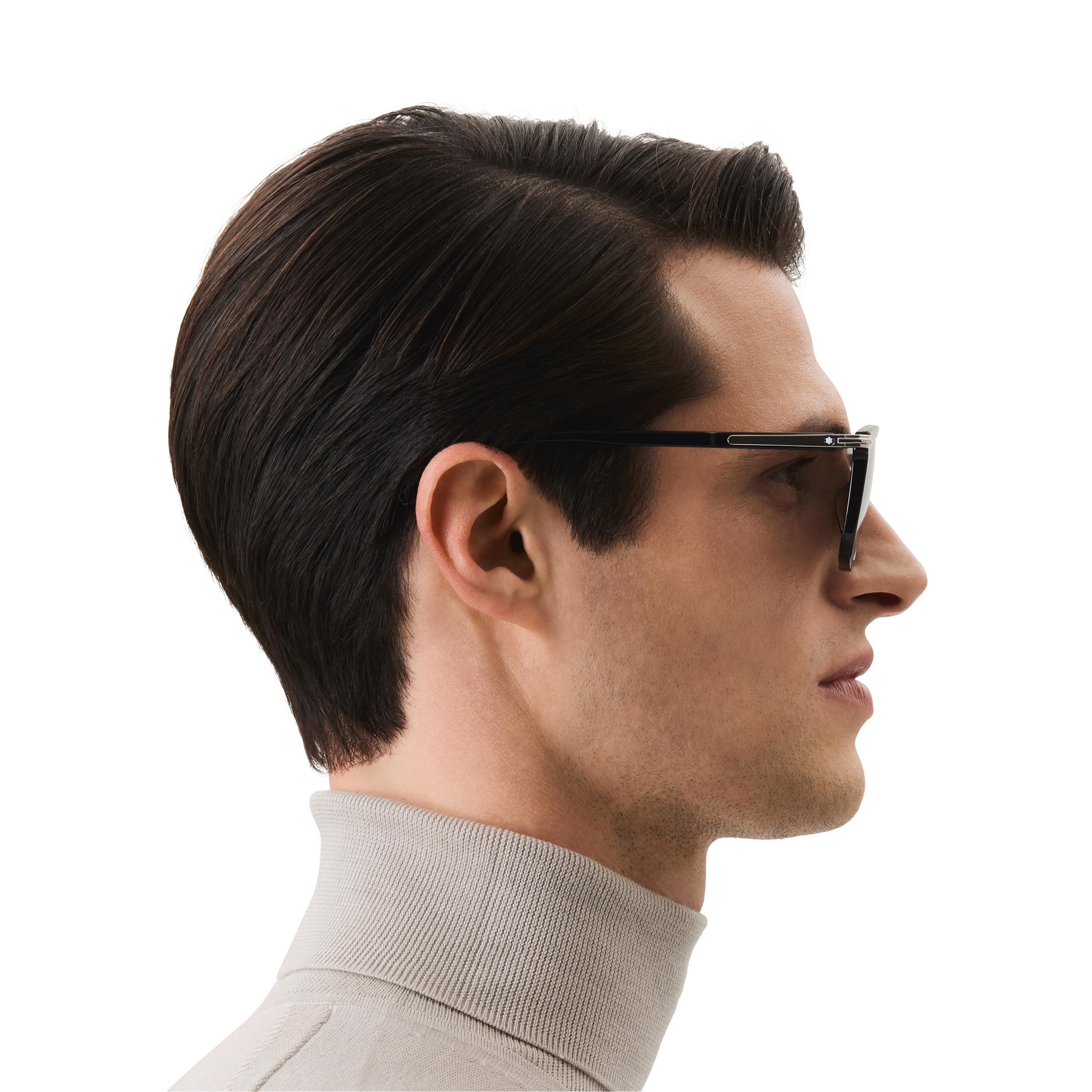 Rectangular Sunglasses with Black-Colored Acetate Frame - 3