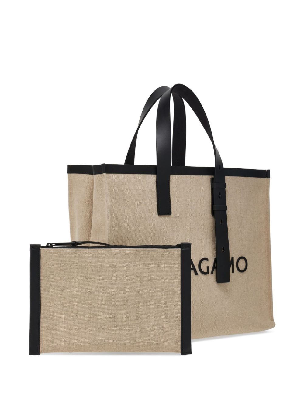 logo-embossed leather tote bag - 7
