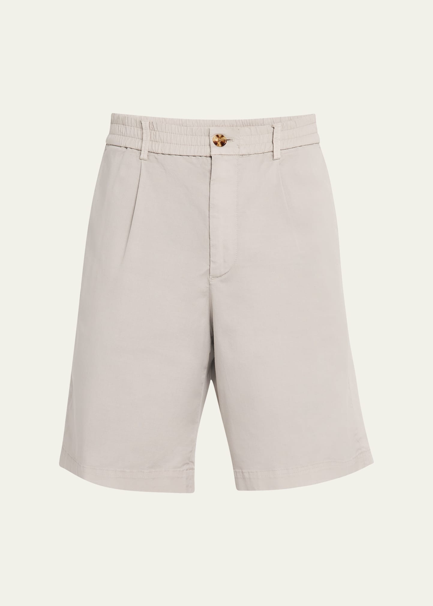 Men's Pleated Stretch-Waistband Bermuda Shorts - 1
