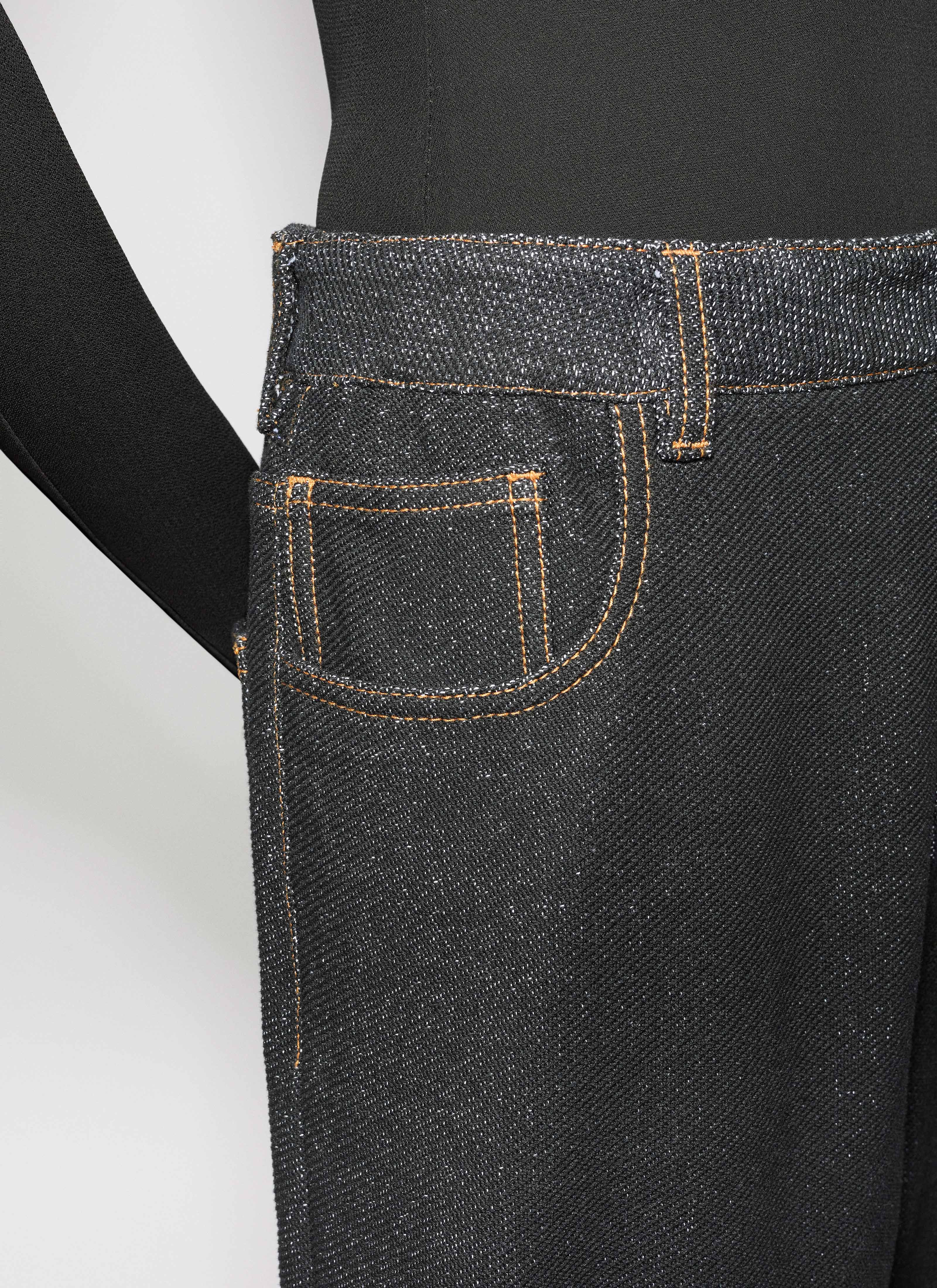 DENIM KNIT LOOSE PANTS - 6