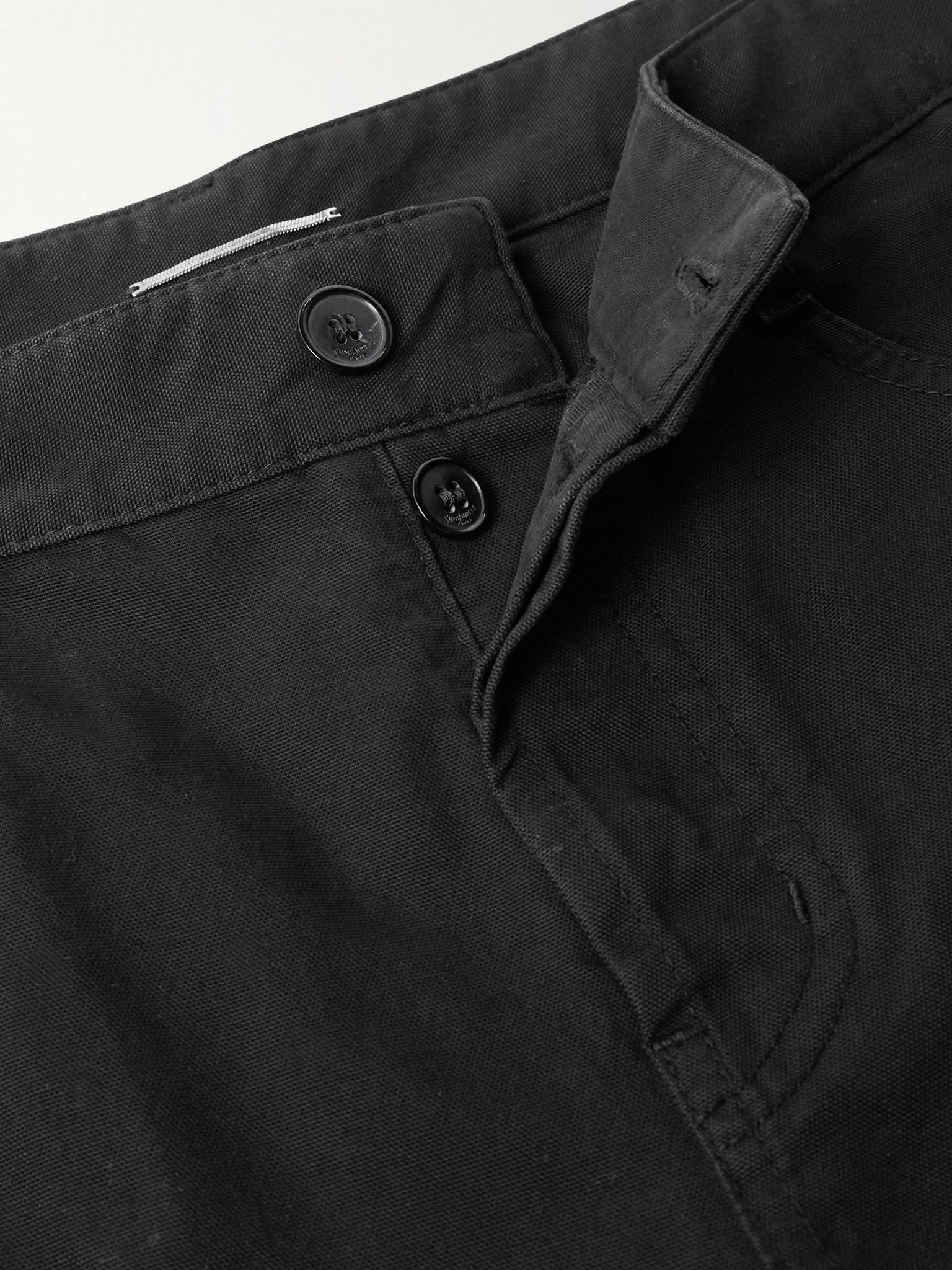 Straight-Leg Cotton-Canvas Trousers Black - 6
