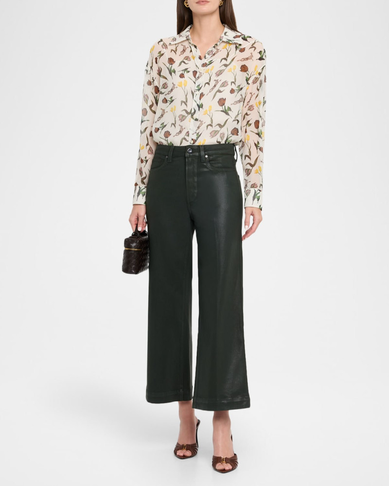 PAIGE Anessa Coated Wide Ankle Jeans outlook