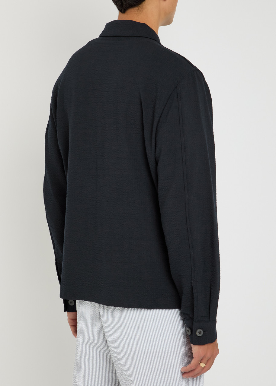 Sunspel Seersucker Stretch-wool Overshirt - 3