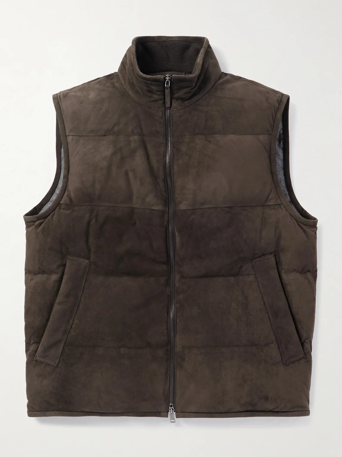 Quilted Suede Down Gilet - 1