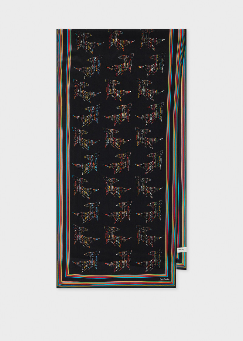 Women's 'Le Peche Fish' 'Signature Stripe' Silk Scarf 1