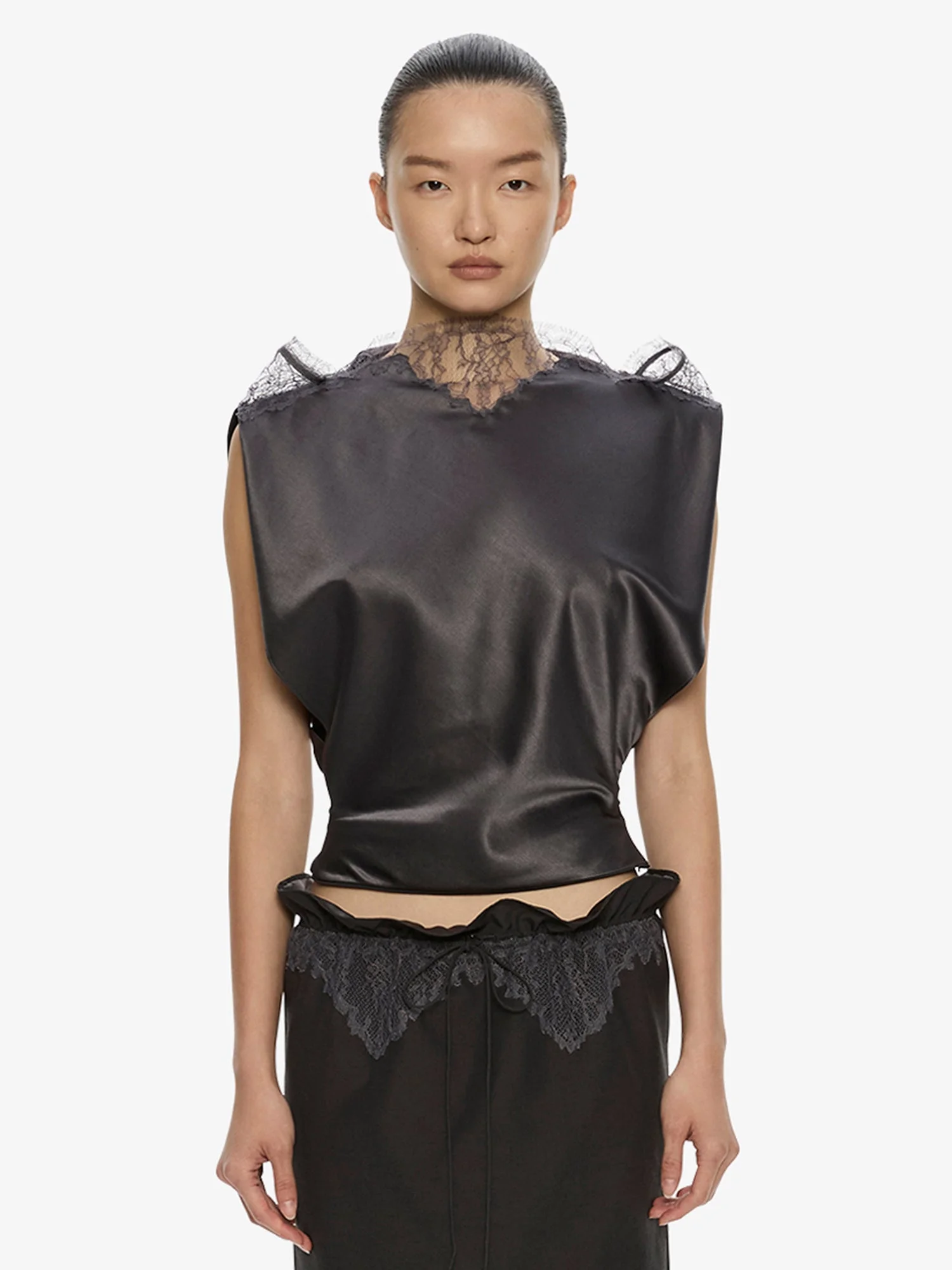 Anais Sateen Lace Top - 1