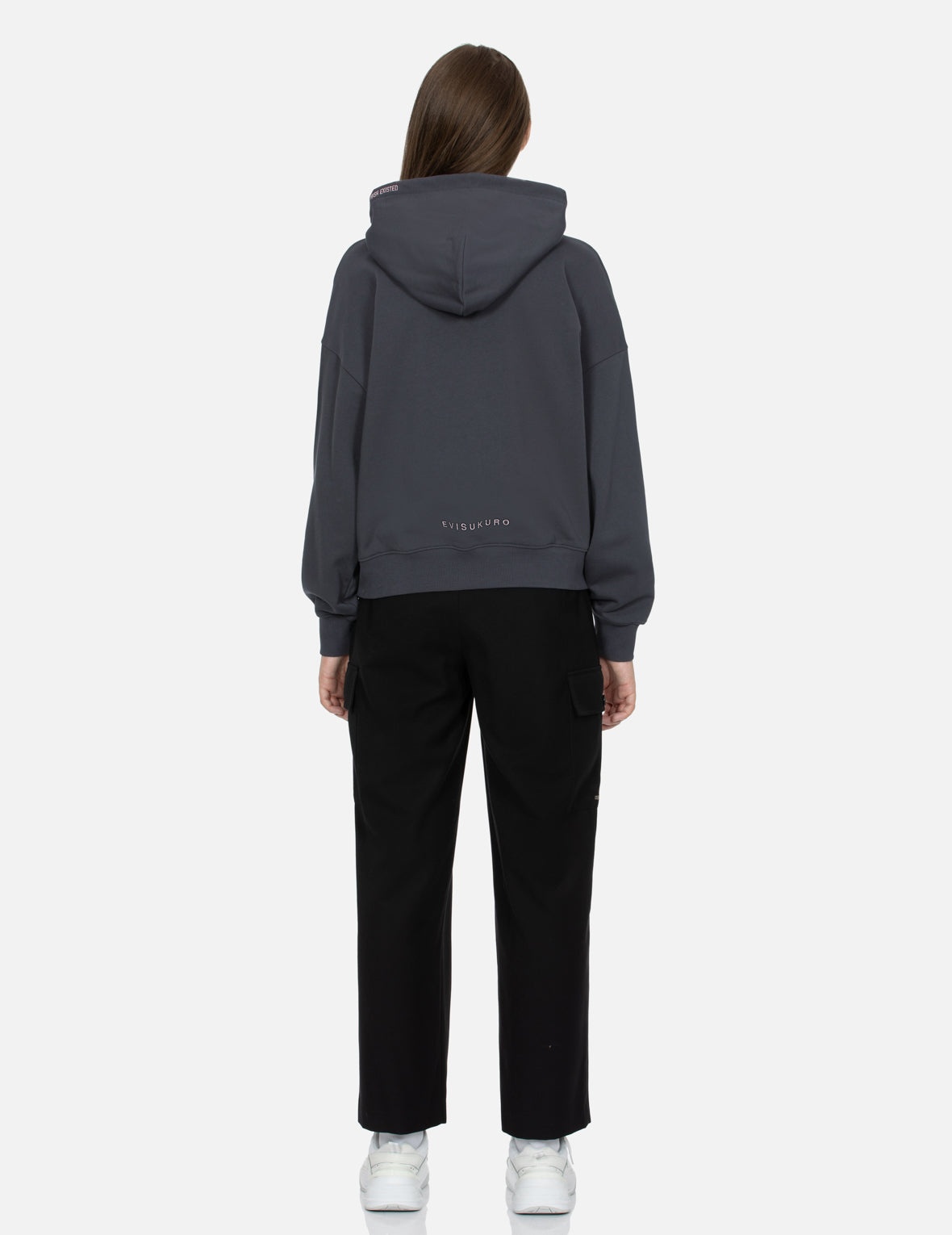 Seagull Print and Slogan Embroidery Oversized Hoodie - 6