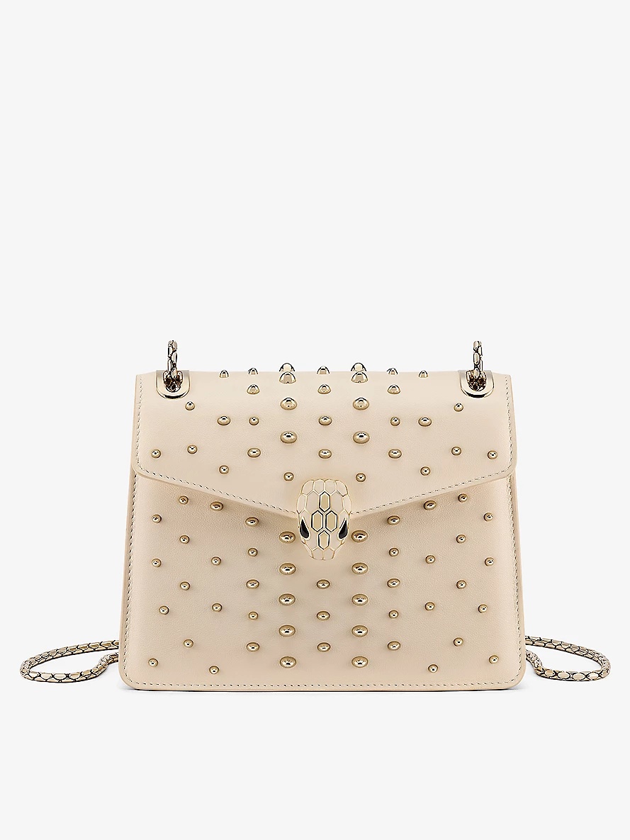 Serpenti Forever Day-to-Night small stud-embellished leather shoulder bag - 1