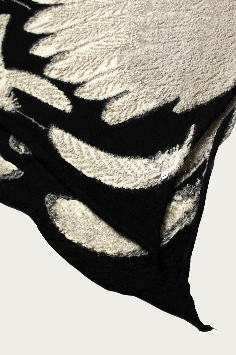 Kapital Fulling Wool Scarf OHWASHI - Black outlook