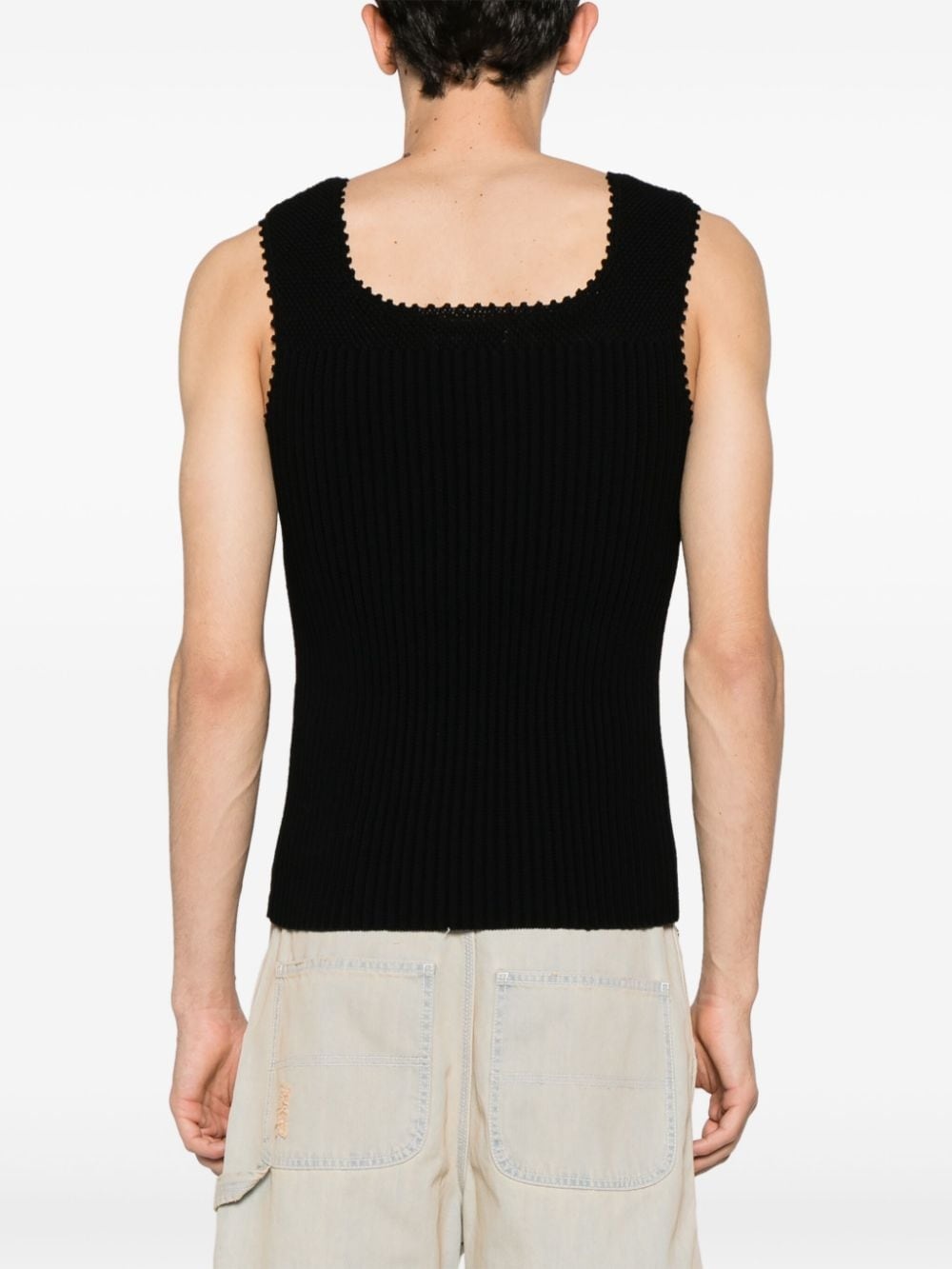 crochet-knit cotton vest - 4